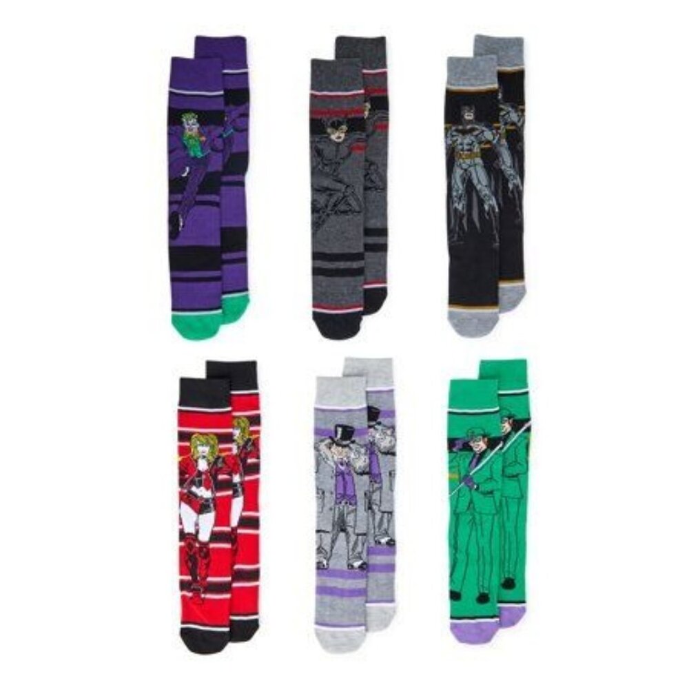 NWT Giftpack Batman Men Shoes size 8-12 Socks,  6-Pack